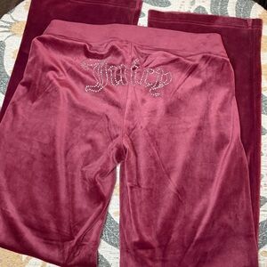 Juicy Couture Burgundy Velour Pants